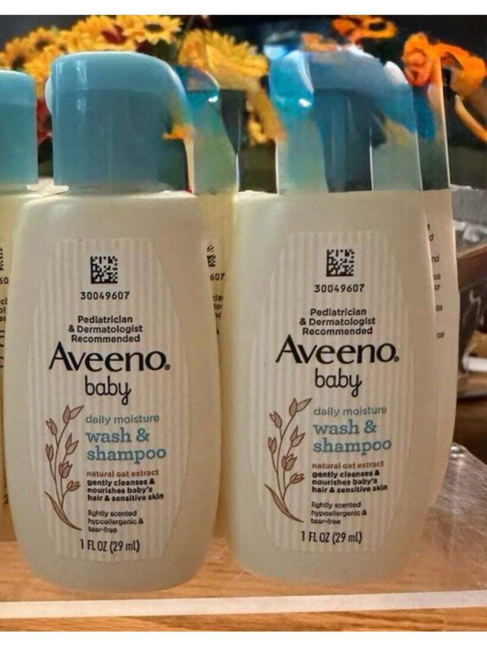 Aveeno Baby Daily Moisture Wash & Shampoo 1 FL OZ (29 mL) - 2 Pack